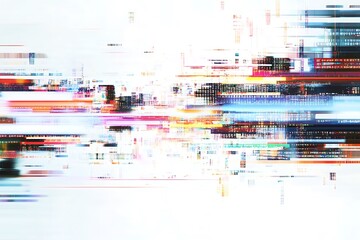 Abstract digital art with colorful geometric shapes and bright neon colors