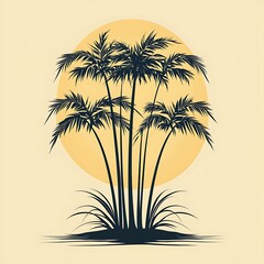 Summer beach palm tree graphic art high resolution image