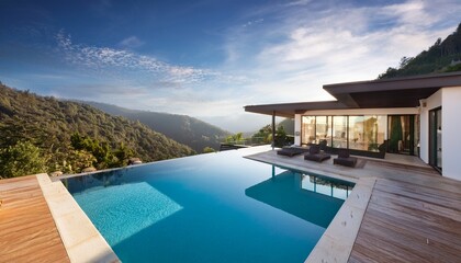 Fototapeta premium luxury villa with infinity pool
