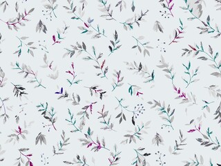 seamless pattern with flowers and leaves, floral pattern for textile design and digital papers, seamless background with green leaves, seamless floral pattern, seamless pattern with leaves