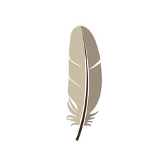 Minimalist feather icon, flat vector illustration