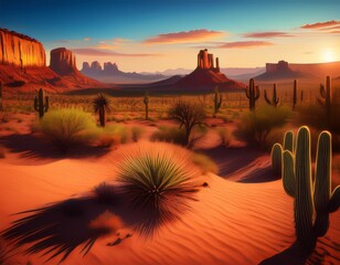 arizona desert landscape background ai generative