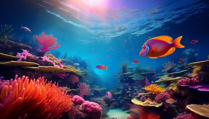 underwater coral reef and exotic sea life beautiful vibrant colors tropical colorful sea and fish diving and biodiversity concept hd