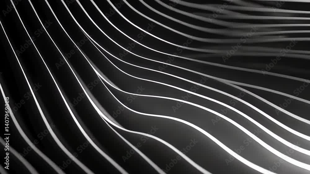 Poster mesmerizing dance of light and shadow on flowing lines creating a captivating abstract landscape gen