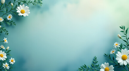 Watercolor charity event background in soft blues and greens – hopeful and generous atmosphere with copy space  