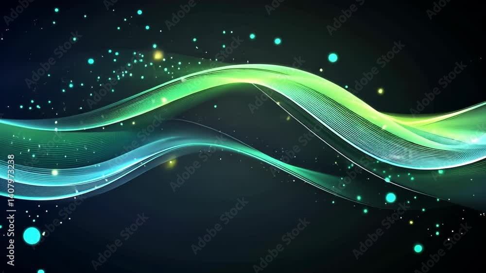Poster mesmerizing dance of colors and lights flowing through a digital landscape at night creating a surre