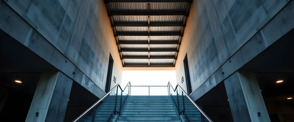 Obraz premium staircase leading up to a skylight in a building