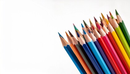 Fototapeta premium color pencils on white background