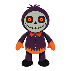 Halloween creepy dolls isolated clipart on white background