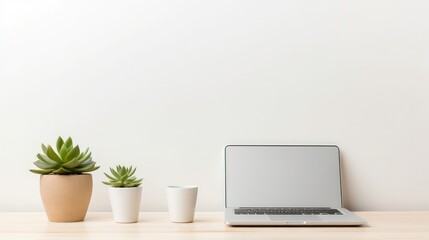 Fototapeta premium minimalist plants on desk