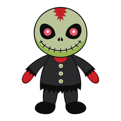 Halloween creepy dolls isolated clipart on white background