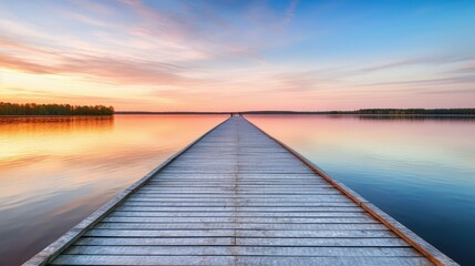 Naklejka premium sunrise white wood perspective