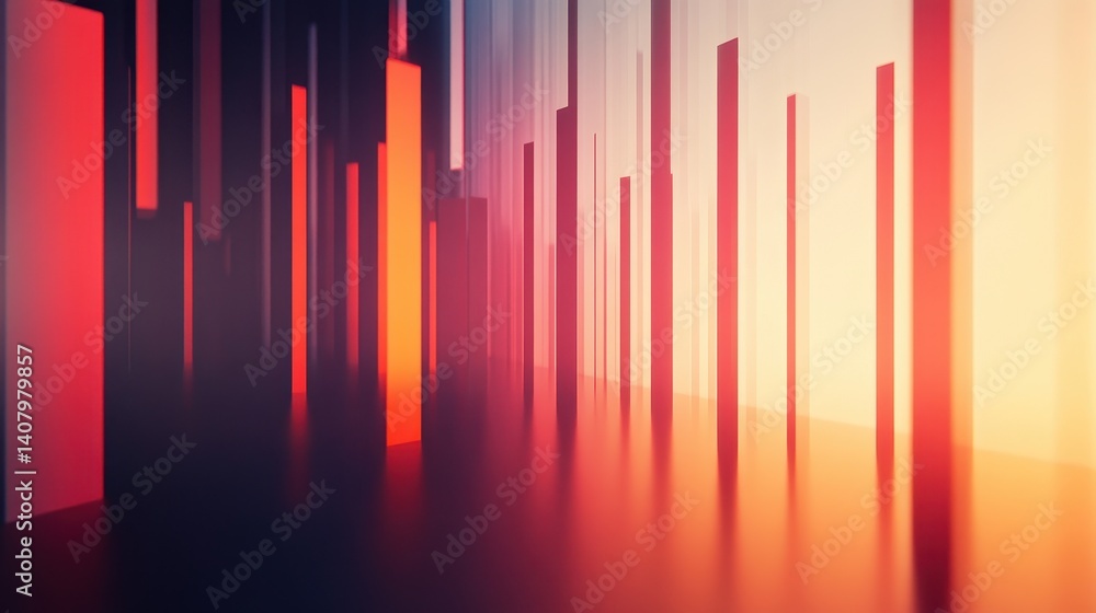 Poster abstract vertical lines in vibrant colors creating a dynamic, futuristic background scene