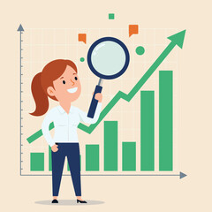 Businesswoman Analyzing Growth Chart