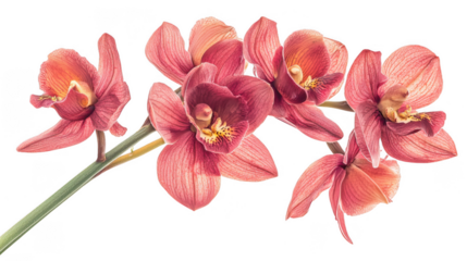 Three gorgeous pink orchids displayed elegantly together showcasing their unique beauty in a lush floral presentation