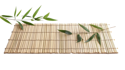 Bamboo Mat for Natural and Eco-Friendly Decor - Isolated on White Background