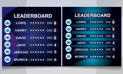 game leaderboard with abstract background vector template