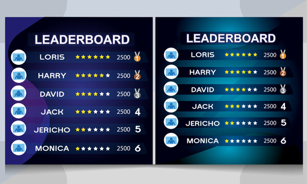 game leaderboard with abstract background vector template