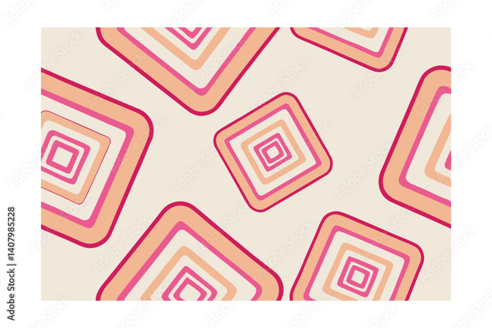 Aufkleber abstract square layers in retro colors background graphic design repeating pattern with contemporary
