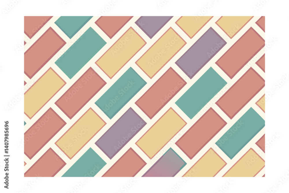 Poster pastel colored rectangles pattern vector image for creative backgrounds and modern designs with geom