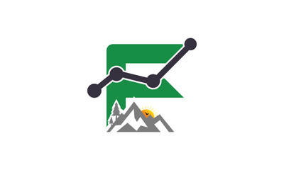 Letter F logo Mountain symbol business Hill identity F Creative Illustration Vector 