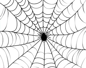 Obraz premium Intricate Spiderweb Design with Spider Halloween Illustration Graphic Web Design Background
