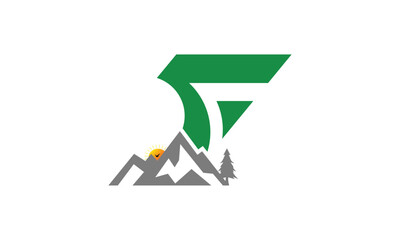 Letter F logo Mountain symbol business Hill identity F Creative Illustration Vector 