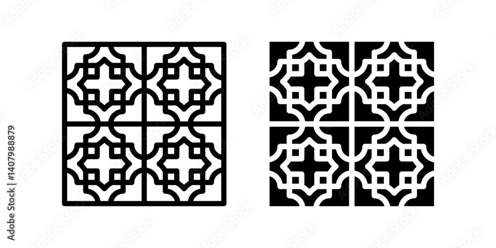 Poster tiles icon set. for mobile concept and web design on white background