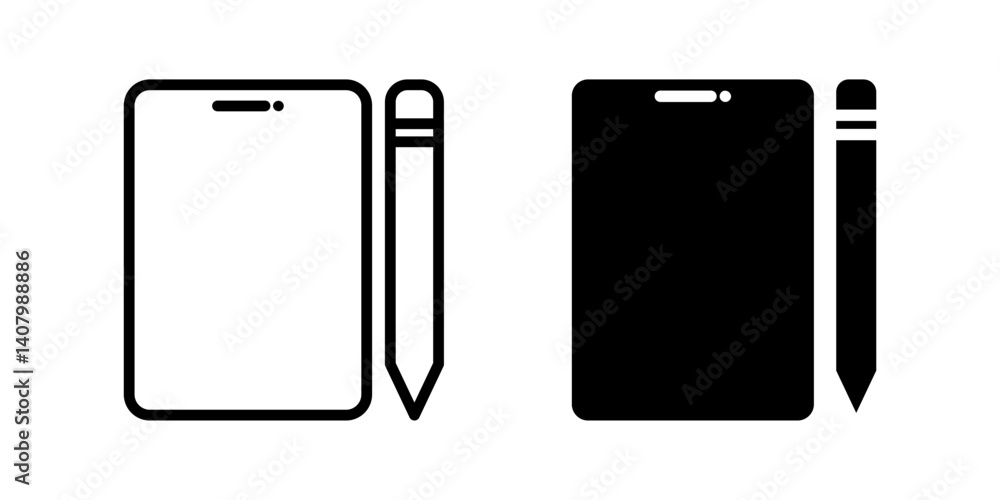 Poster tablet icon set. for mobile concept and web design on white background