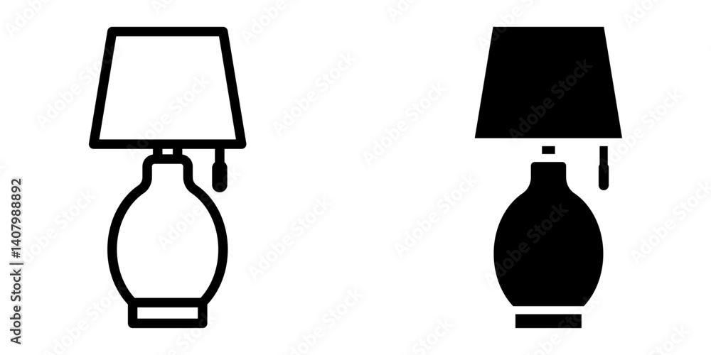 Poster table lamp icon set. for mobile concept and web design on white background