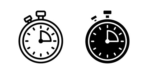 Stopwatch icon set. for mobile concept and web design on white background