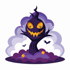Halloween fog isolated clipart on white background