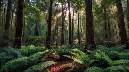  Forest Scenery: Tall Trees and Autumnal Colors