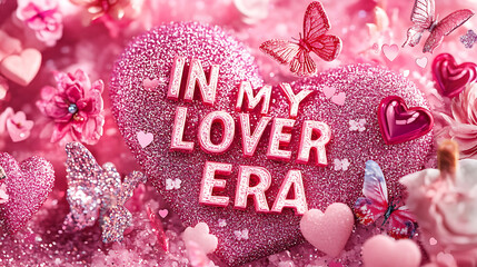 Pink heart with lover era message