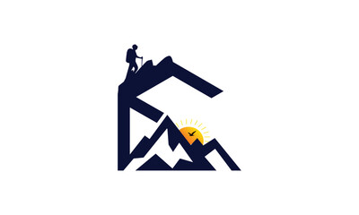 Letter F logo Mountain symbol business Hill identity F Creative Illustration Vector 