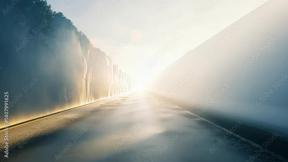 Poster discovering light amid the shadows in an ethereal landscape of reflection and calmness generative ai