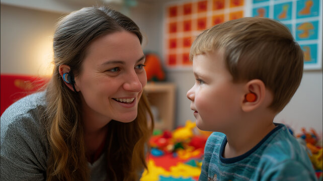 Speech Therapist Working With Child