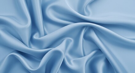 Fototapeta premium Serene Sky Blue Silk Drape: Textured Elegance AI Generated