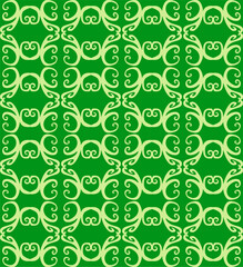 Beautiful seamless abstract pattern on green background for fabric or wallpaper