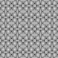 Beautiful seamless abstract pattern on a gray monochrome background