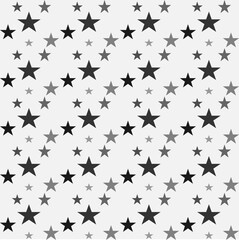 Seamless abstract monochrome pattern with stars on a gray background