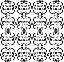 Beautiful abstract seamless pattern in black on white background for fabric or wallpaper