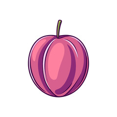 Vivid plum with graphic outline: A simple illustration of a juicy plum, bursting with vibrant pink and purple hues. The artwork is set against a backdrop, offering a clean and modern feel.
