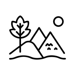 Tree icon with mountains