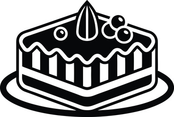 Cake Silhouette Vector Icon for Dessert Designs, Elegant Cake Silhouette Vector Icon for Celebrations, Stylish Cake Silhouette Icon for Event Decorations.