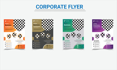 Flyer template layout design. Orange Corporate business flyer mockup.