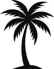 Obraz premium Palm Tree Black Silhouette Vector illustration