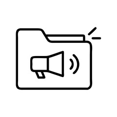 Briefcase icon with loudspeaker