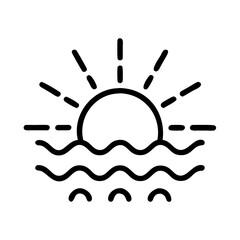 Sun icon with heat waves