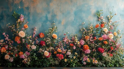 maternity backdrop wedding backdrop photography background,a flowerhoop,beautiful flowers on vintage wall,stock photo